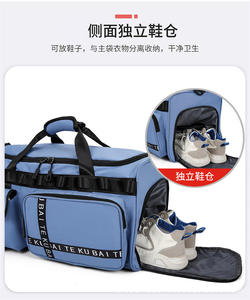 Large Capacity Travel Duffle Bag Durable Fitness Gym <b>Handbag</b> with Adjustable Shoulder Strap and Buckle Pocket Periwinkle - Product Image 6
