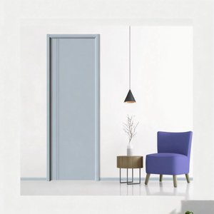 Puertas Modernas de MDF Sólido con Revestimiento de PVC Imitación Madera, Resistentes al Agua y a las Termitas, para Entrada de Apartamentos, Salas de Estar y Hoteles - Product Image 6