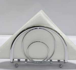 Holder Handmade Geometric Circular Arc Design Base <b>White</b> Napkin Organizer Classic Tabletop Kitchen <b>Dining</b> Accessory Metal - Product Image 1