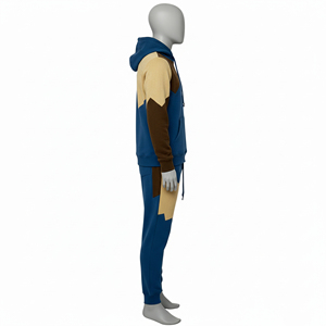 Ensemble de survêtement polaire pour homme, couleur personnalisée, avec sweat à capuche épais et pantalon de jogging, panneaux contrastants, unisexe, en polaire technique pour l'hiver - Product Image 3