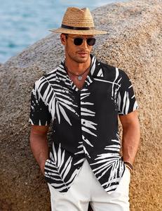 Chemise hawaïenne décontractée à manches courtes pour homme, motif floral tropical, boutonnée, colorée, en coton, idéale pour les vacances d'été - Product Image 5