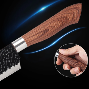Couteau de chef de style japonais LEGACY BLADES, fabriqué à la main, en acier à haute teneur en carbone, ambidextre, finition hautement polie, manche en bois - Product Image 2