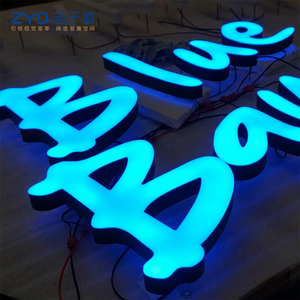 Enseigne 3D personnalisée pour extérieur, lettres en relief LED, éclairage frontal, acrylique, acier inoxydable, publicité, nom de magasin, <span class=keywords><strong>logo</strong></span> d'entreprise - Product Image 1