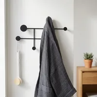 Porte-manteau mural moderne en métal avec crochets multiples, organisateur décoratif pour entrée, salle de bain, chambre, rangement gain de place