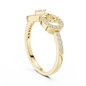 ELEGANT CURL Round CUT LAB GROWN DIAMOND RHODIUM PLATED 18KT YELLOW GOLD WOMEN ENGAGEMENT PARTY GLAM EVENT <b>GIFTING</b> DAILY - Product Image 3