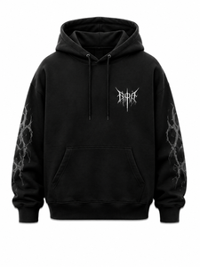 Relentless Gothic Hoodie <b>Men</b> Black Cotton Printed Design Regular Fit Autumn Wear - Product Image 2