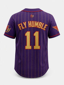 Camiseta de Béisbol Fly Humble para Hombre, Blanca con Rayas, Manga Larga, 10 Tackle Twill, Bordada, Transpirable, Corte Regular, Antibacteriana - Product Image 4