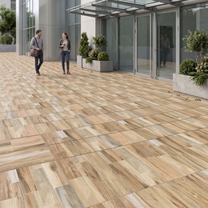 Carreaux de sol en porcelaine série bois 600x600mm finition mate design rustique pour usage intérieur salon modèle 6050 - Product Image 5