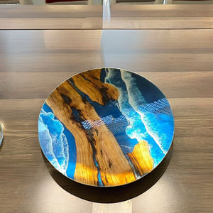 Table à manger rectangulaire moderne faite à la main en résine, design artistique pour les célébrations de mariage et d'anniversaire, imperméable, décoration de salon, décoration de la maison - Product Image 3