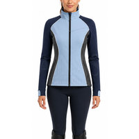 Chaqueta de equitación para mujer, premium, softshell, spandex, ligera, impermeable, con cierre completo y funcional.