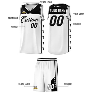 ชุดเสื้อและกางเกงบาสเก็ตบอลแบบกำหนดเอง พร้อมโลโก้ทีม ชื่อ หมายเลข ป้ายชื่อ พิมพ์ลายแบบซับลิเมชั่น ปักลาย 3 มิติ ชุดฝึกซ้อม - Product Image 3