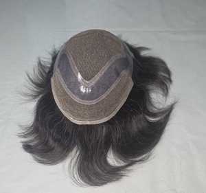 Prothèse capillaire pour hommes à la plus faible densité, patch de cheveux blancs pour hommes, boutique en ligne Alibaba, cheveux humains bruts taupe pour hommes, fabriqué au Bangladesh - Product Image 6