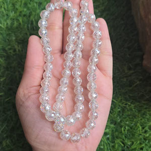 Perles de diamant moissanite blanches de 8 mm, facettées, pour la création de bijoux - Product Image 1