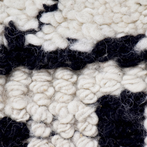 Black <b>Ivory</b> Geometric Wool <b>Rug</b> Eco-Friendly Non-Slip Hand Tufted Thick Pile Textured Diamond Vertical Stripe Area Carpet for - Product Image 4