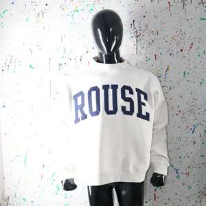Sudadera ROUSE WHITE con cuello alto, 100% azul marino, con apliques bordados, cuello ancho, CLUSH SPORTS - Product Image 3