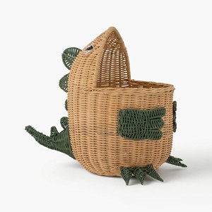 <b>Top</b> Selling High Quality Hand Braided <b>Dinosaur</b> Shaped Rattan Storage Basket Suitable For Baby Nursery Toy Organizer - Product Image 1