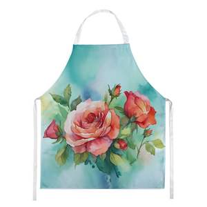Oklahoma Roses aquarelle unisexe grand tablier multicolore pour la cuisson artisanat jardinage pour hommes et femmes adultes - Product Image 1
