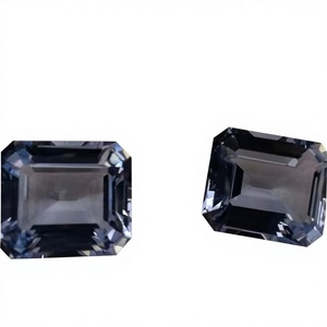 Gemmes d'aigue-marine octogonales hydrothermales Quartz bleu coupe émeraude 9mm laboratoire créé fabrication de bijoux en verre pierre précieuse en vrac - Product Image 1