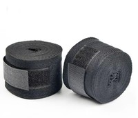 Gants de boxe en nylon souple WOSWEIR et bandages accessoires 5m de longueur 5cm de largeur Sangles de boxe Entraînement des mains Unisexe Noir