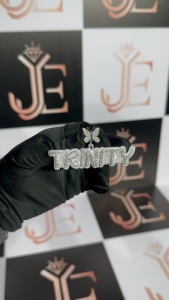 Colgante de Letra de Moissanita Personalizado, Estilo Hip Hop Iced Out, para Mujer y Hombre, Joyería de Plata de Ley 925 de Moda con Nombre TRINITY - Product Image 6