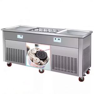 Máquina Automática para Hacer Helados en Rollo de Acero Inoxidable de Doble Bandeja para ETL, 110V/220V, para Helados Caseros de Frutas y Leche, Nueva Condición - Product Image 1