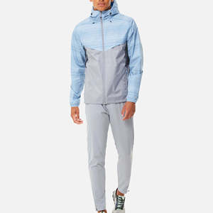 Custom Manufacturer's Casual Winter Nylon Windbreaker Set for Men Solid Pattern <b>Zip</b> Jogging Plus Size Windproof Hooded - Product Image 4