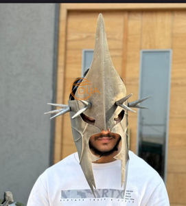 Casque du Roi Sorcier |   Armure en fer poli |   Seigneur des Nazgûl |   Roi d'Angmar |   Accessoire de cosplay et de reconstitution historique médiévale de Noël - Product Image 3