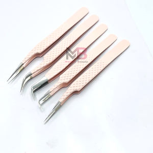 Pince à épiler professionnelle en acier inoxydable thermolaqué de haute qualité pour extensions de cils, design incurvé, usage personnel - Product Image 3