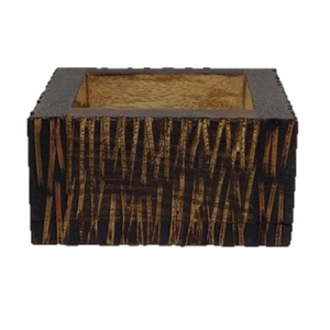 Customized Unique Pillar Shaped Brown High Quality Handmade Home Decor Natural Wooden & Bark Wax Filling <b>Tealight</b> <b>Candle</b> Holder - Product Image 5