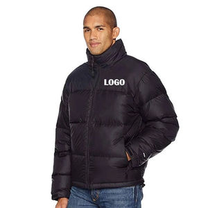 Blouson matelassé à capuche pour homme, hiver, décontracté, rembourré de duvet, fermeture éclair, couleur unie, coupe ajustée, vêtement d'extérieur - Product Image 4