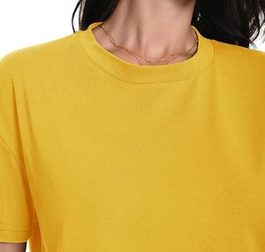 Sexy Women Yellow Color Workout <b>Crop</b> <b>Top</b> Short Sleeve Knitted T-Shirt Gym Wear T-shirt - Product Image 5