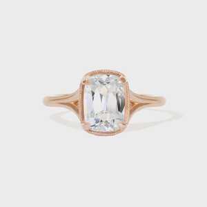 Anillo de compromiso de diamante cultivado en laboratorio de 2 quilates con corte cojín antiguo, brillante de mina antigua, solitario vintage, oro de 14K y 18K, plata 925 - Product Image 5