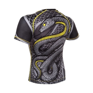 เสื้อแรชการ์ดแขนสั้นลายงูสำหรับผู้ชาย แห้งเร็ว ผลิตจากโพลีเอสเตอร์ เสื้อกีฬาสำหรับผู้ใหญ่ แบบรัดรูป - Product Image 5