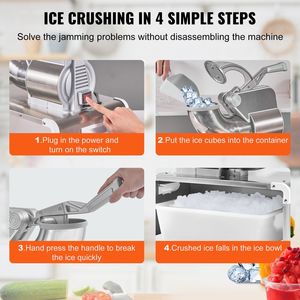Máquina Eléctrica para Hacer Hielo Raspado de 661 lb/h, 4 Cuchillas, Cubierta de Acero Inoxidable, Trituradora y Raspadora de Hielo de 30 Pulgadas - Product Image 5