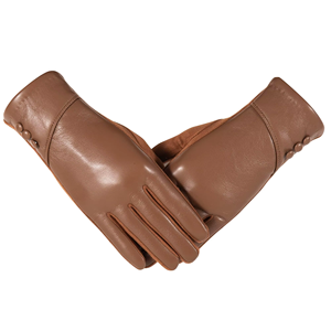 Ladies & <b>Men</b> Winter <b>Sheepskin</b> Leather <b>Gloves</b>-Breathable Touchscreen Design Outdoor & Casual Use Cotton Lined - Product Image 2