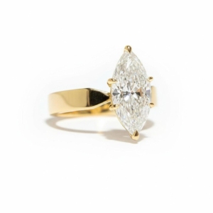 3 CT Marquise Moissanite Engagement <b>Ring</b>, 14K Gold Solitaire Bridal Jewelry, <b>Dainty</b> Anniversary Gift For Her, OM GEMS Jewelry - Product Image 3