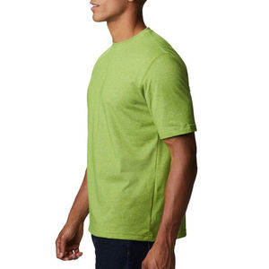 T-shirt décontracté en maille à manches courtes vert uni pour homme, col rond, coupe classique, design simple - Product Image 4