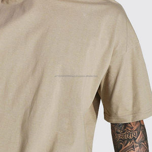 Camiseta Deportiva Casual de Gran Tamaño para Hombre, con Hombros Caídos, de Punto, para Correr, Hacer Ejercicio, Cuello Redondo, Manga Corta, Servicio OEM - Product Image 5