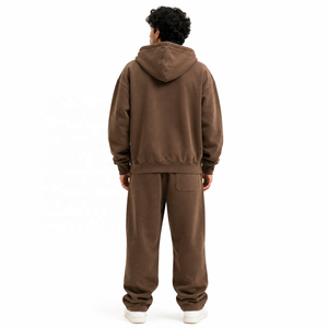 Conjunto de Sudadera con Capucha y Pantalón de Chándal para Hombre, Lavado Ácido, Nuevo Diseño, Ropa de Moda para Exteriores, 100% Algodón, Forro Polar Transpirable, Venta al por Mayor B2B EE. UU. - Product Image 3