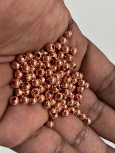 Perles en cuivre de 6 mm, perles rondes en métal massif pour la fabrication de bijoux, fournitures artisanales, vente en gros, accessoires métalliques pour artisans - Product Image 4