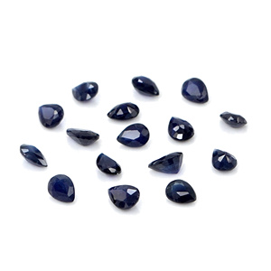 Saphirs bleus naturels non traités, taille poire 4x5mm, pierres précieuses de saphir bleu naturel facettées pour la création de bijoux - Product Image 1