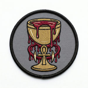 Patch brodé rond personnalisé Gothique Gothique Gothique Coffin Bat Vampire, badge thermocollant, applique pour vêtements, jeans, vestes, DIY, vente en gros - Product Image 4