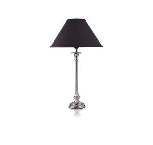 Lámpara de Mesa Cromada Tradicional con Pantalla Cónica de Tela Negra, Bombilla LED E27, CA 220V, Control por Interruptor, Decorativa, Tamaño Pequeño - Product Image 3