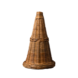 Decoración Navideña de Ratán de Primera Calidad, Figura de Árbol de Cono Tejida Natural con Base para Decoración del Hogar - Product Image 1