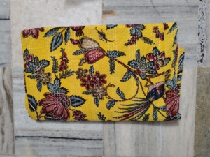 Reversible <b>Floral</b> Block Print <b>Bed</b> <b>Sheet</b> Yellow Red Blue Pattern Home Decor Gift for Her From Rajasthan All-Season Double Size - Product Image 1
