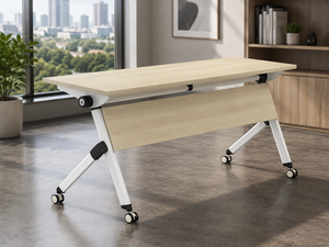 <b>Foldable</b> Modern Melamine Training Table TRY Leg Space Saving Multipurpose <b>Desk</b> Workshops Schools Offices Hotels AY Office System - Product Image 1