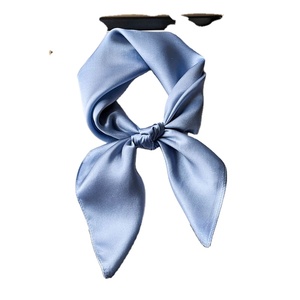 Pañuelo Cuadrado de Seda de Color Sólido, Accesorio de Moda para Mujer, Apto para Todas las Estaciones, 100% Seda, Estilo Simple, para Adultos - Product Image 3