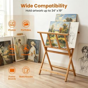 Espositore per Stampe su Tela in Bambù Naturale Resistente, Capacità 22 libbre, Organizzatore 34"x19" per Opere d'Arte e Cucina - Product Image 5
