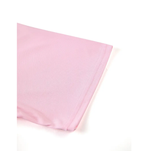 Camiseta de algodón 100% rosa bebé para mujer, informal, talla grande, de jersey suave, lisa, con estampado de malla, en blanco - Product Image 3