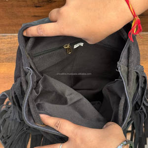 Usine En Gros Femmes Voyage Sac À Dos En Cuir De Vachette Daim Grand Frange Sacs À Dos Classique Boho Western Cordon Sacs À Dos - Product Image 6